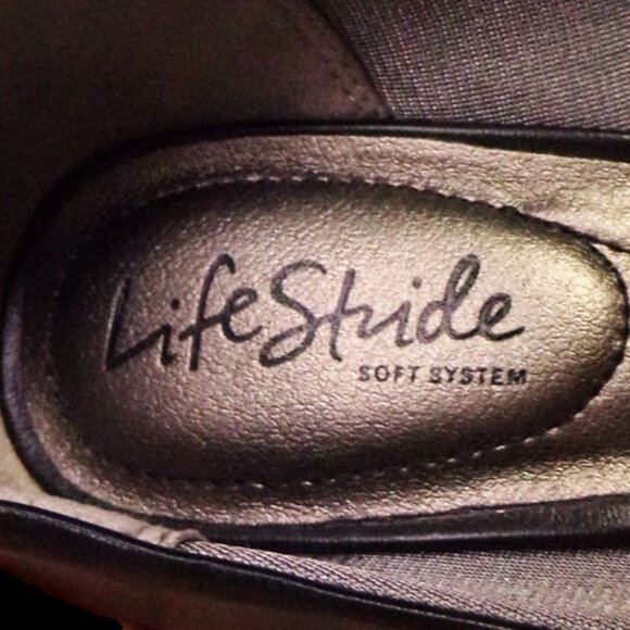 LIFESTRIDE SOFT SYSTEM size 7W PARIGI black mid-heel pumps cushioned insoles - Picture 12 of 15